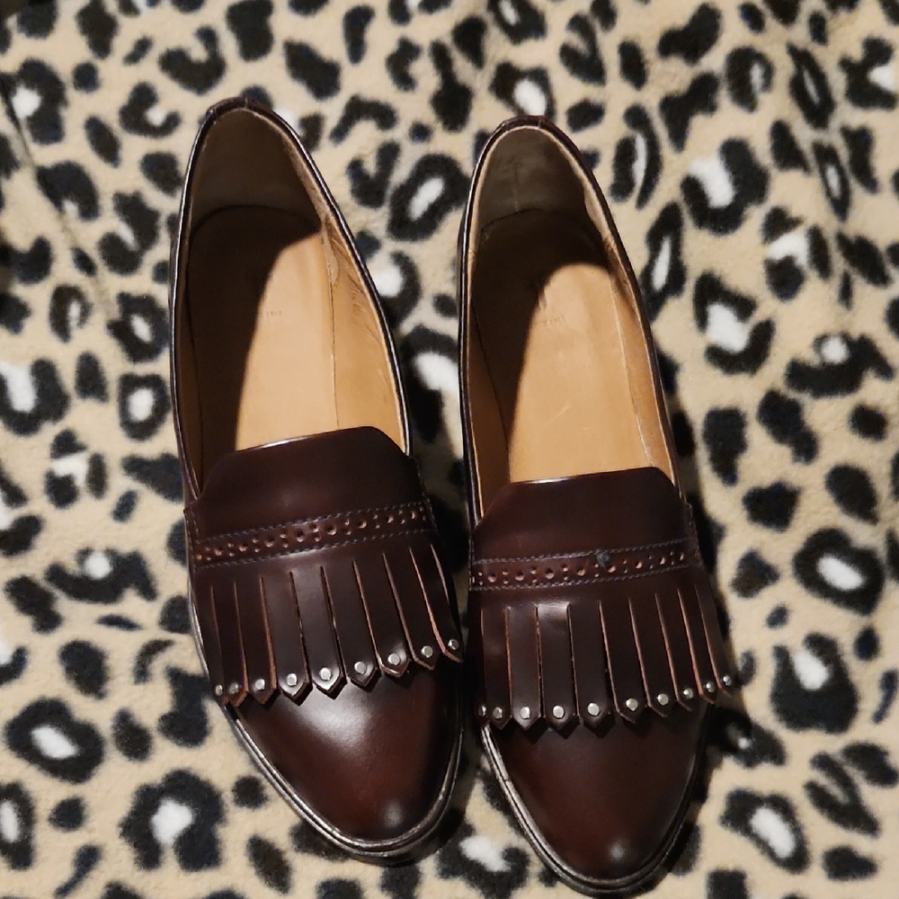 Frye Emory Kiltie Fringe Loafer Dark Brown 8M - Picture 9 of 14